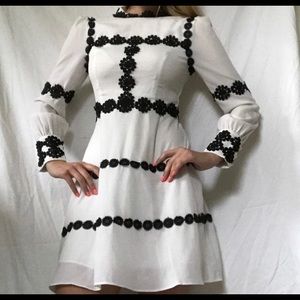 Liza Luxe A-Line Floral Embroidered Dress